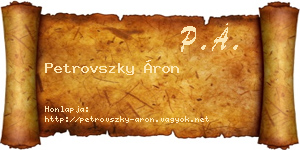 Petrovszky Áron névjegykártya